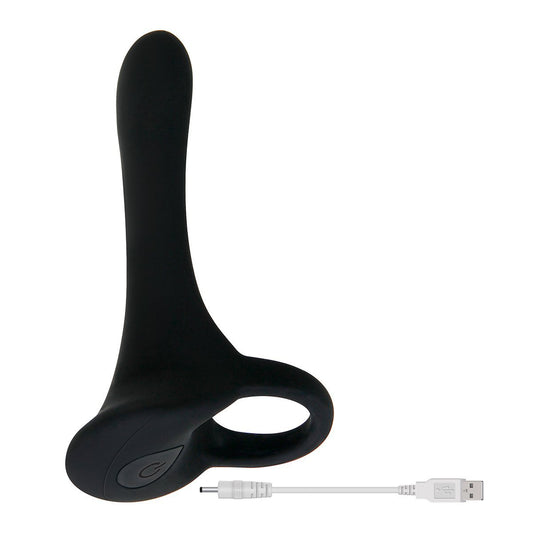 Anillo Vibrador Para el Pene Armadura Negra - Eroti Shop